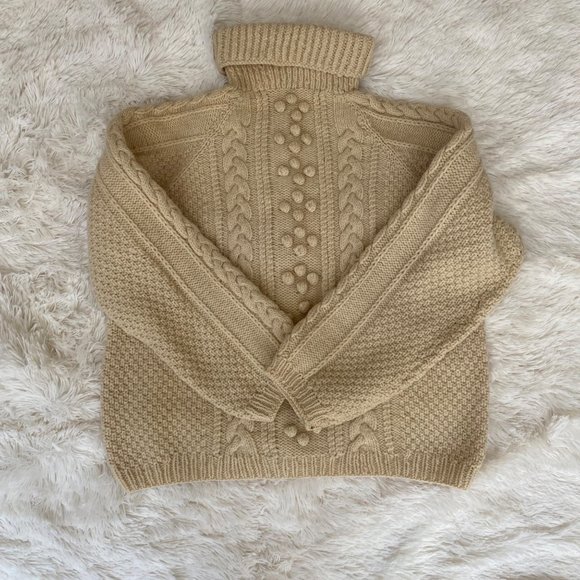 Vintage Hand-Knit Wool Turtleneck Sweater - Picture 11 of 12